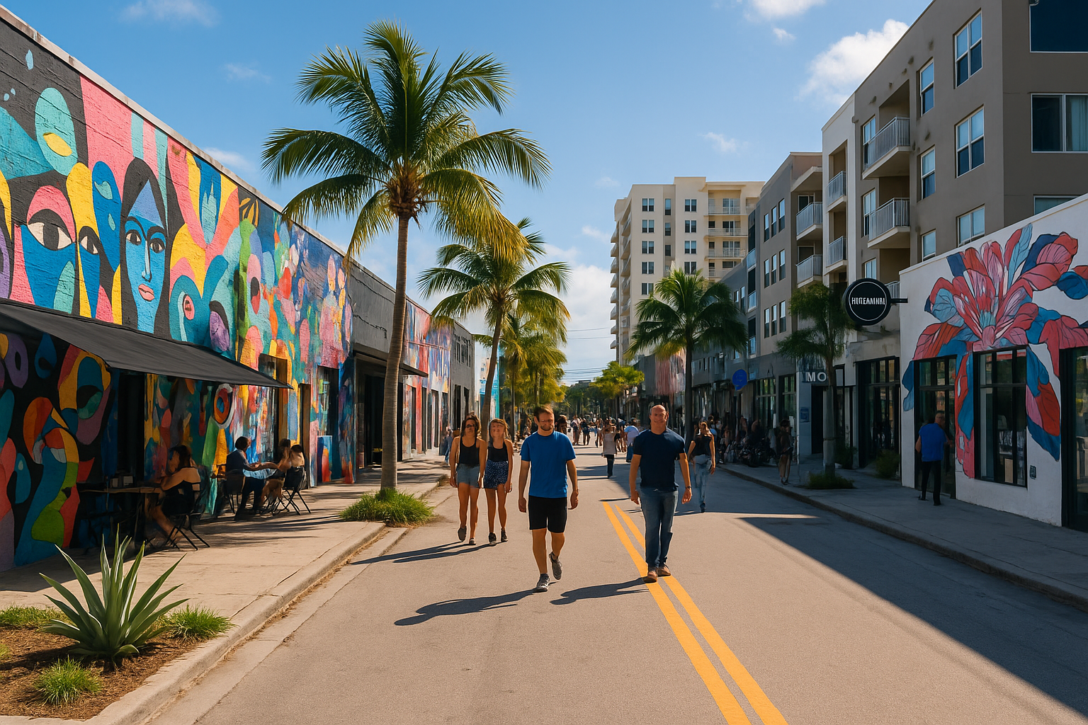 Flagler Village skyline and streetscape
